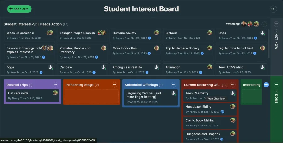 A digital interest board